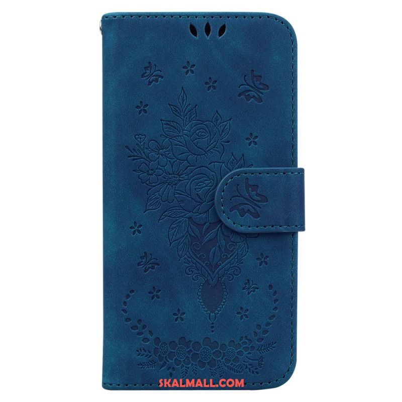 Fodral För Oppo Reno 12f 5g Fjärilar Och Blommönster