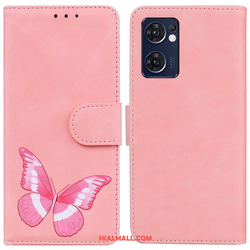 Fodral Oppo Find X5 Lite Skin-touch Butterfly