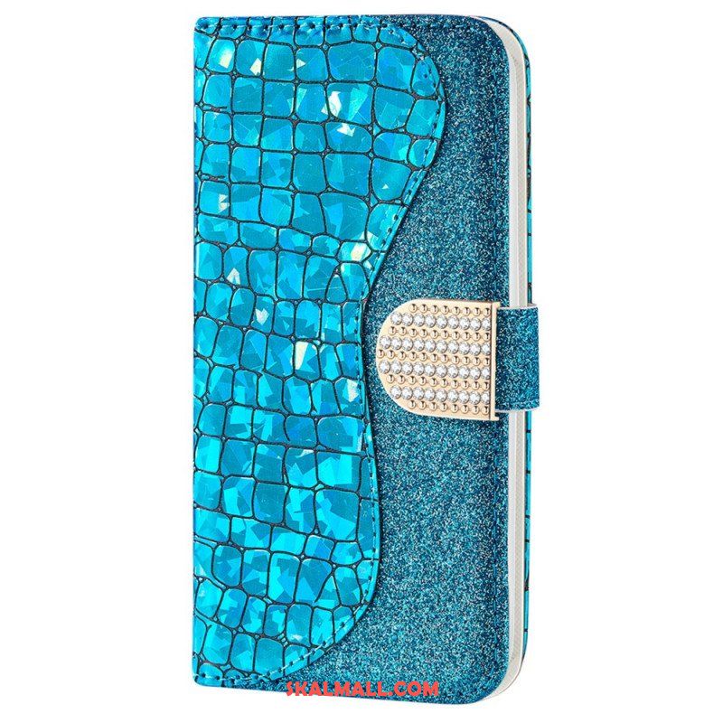 Fodral Samsung Galaxy S22 5G Krokodil Diamanter