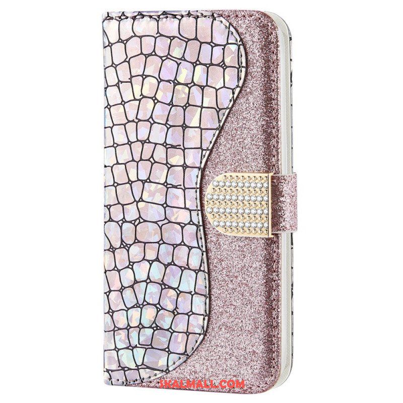 Fodral Samsung Galaxy S22 Ultra 5G Krokodil Diamanter