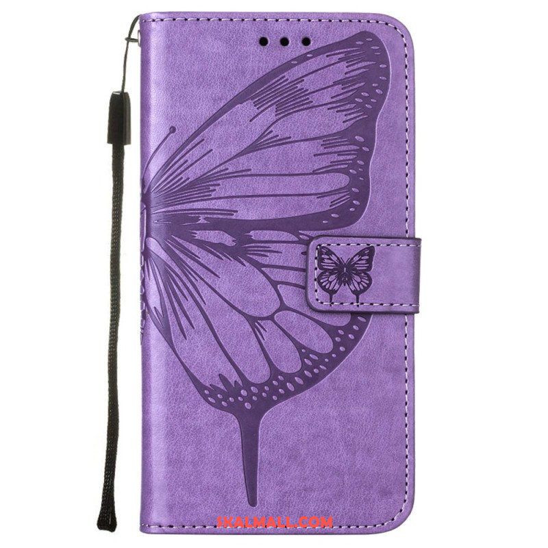 Fodral Samsung Galaxy S23 5G Butterfly Design Med Lanyard