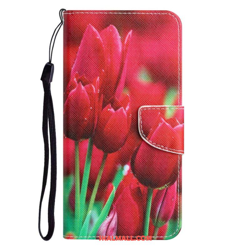 Fodral Samsung Galaxy S23 Plus 5G Med Kedjar Endast Strap Flowers