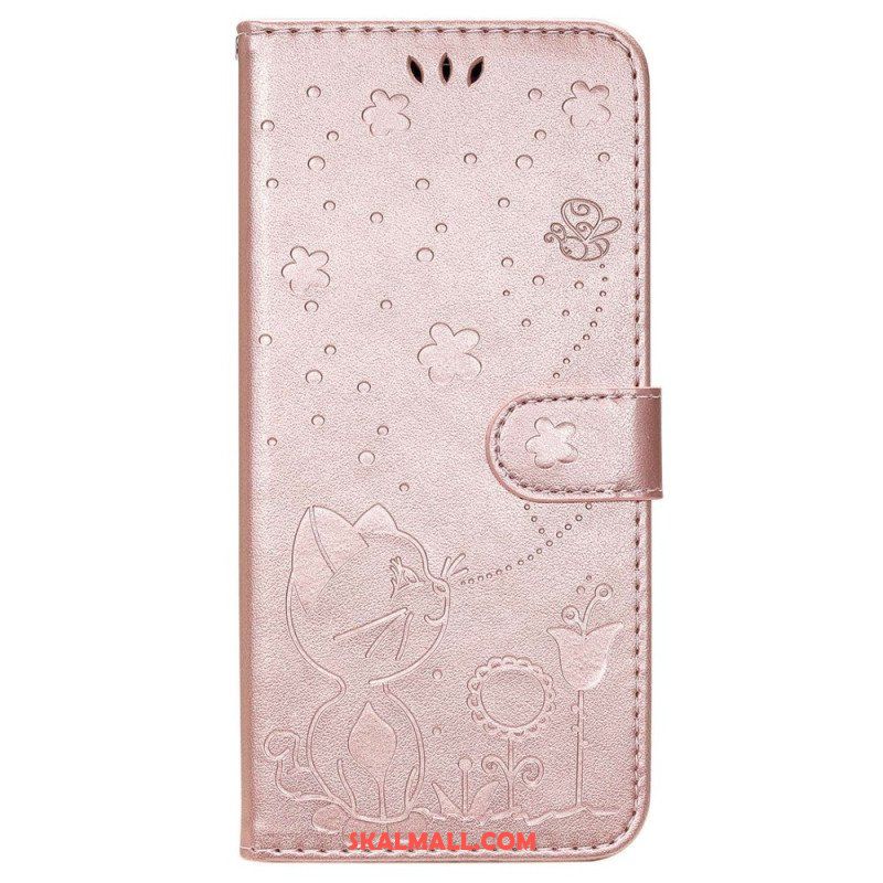 Fodral Samsung Galaxy S23 Ultra 5G Med Kedjar Strappy Cat And Bees