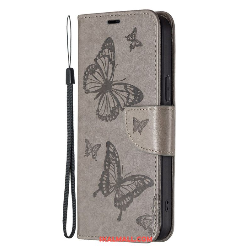 Fodral Xiaomi Redmi Note 13 5g Butterflies Design With Lanyard