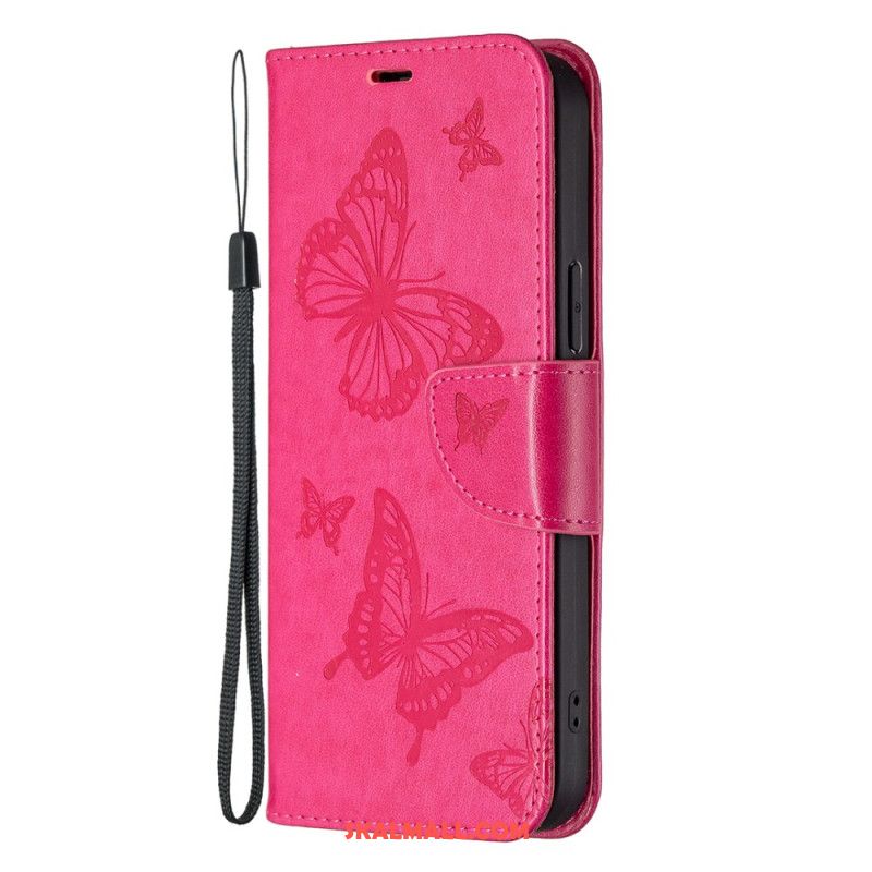 Fodral Xiaomi Redmi Note 13 5g Butterflies Design With Lanyard