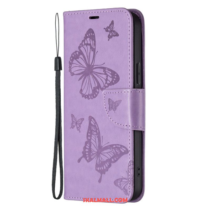 Fodral Xiaomi Redmi Note 13 5g Butterflies Design With Lanyard