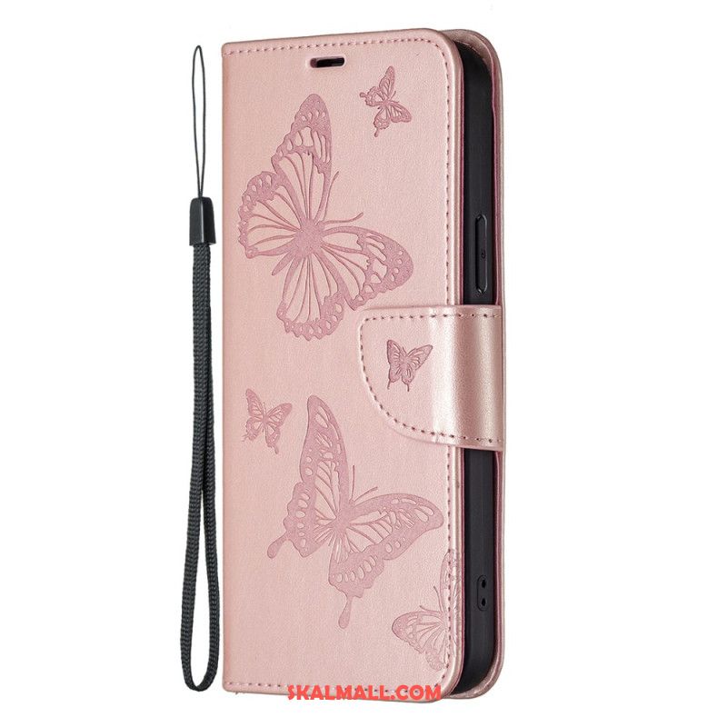 Fodral Xiaomi Redmi Note 13 5g Butterflies Design With Lanyard