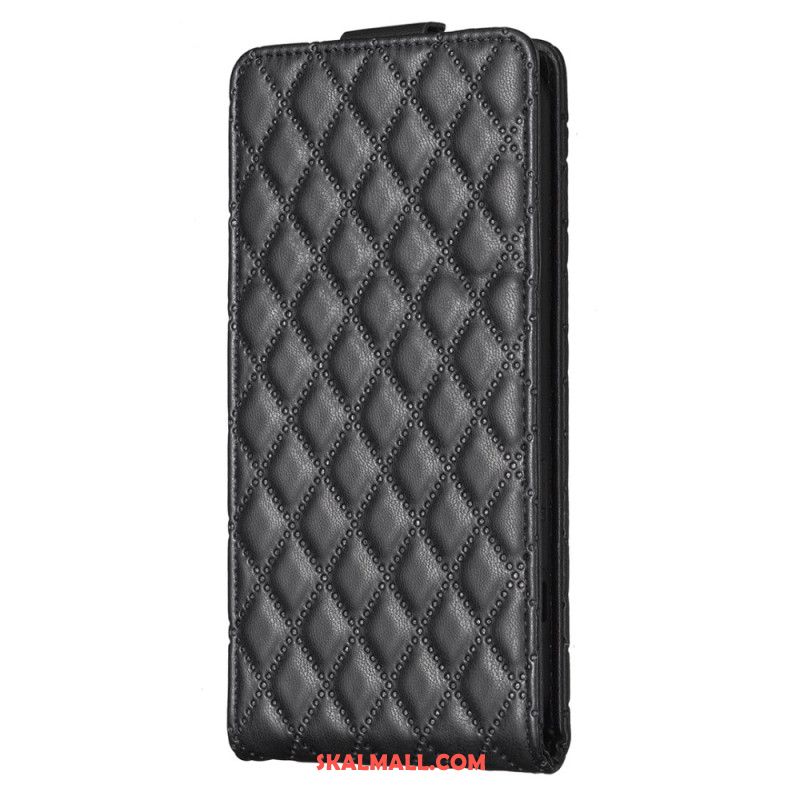 Fodral iPhone 16 Pro Quiltad Vertikal Klaff