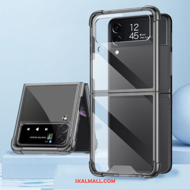 Folio-fodral Mobilskal Samsung Galaxy Z Flip 4 Läderfodral Transparenta Gkk-förstärkta Hörn