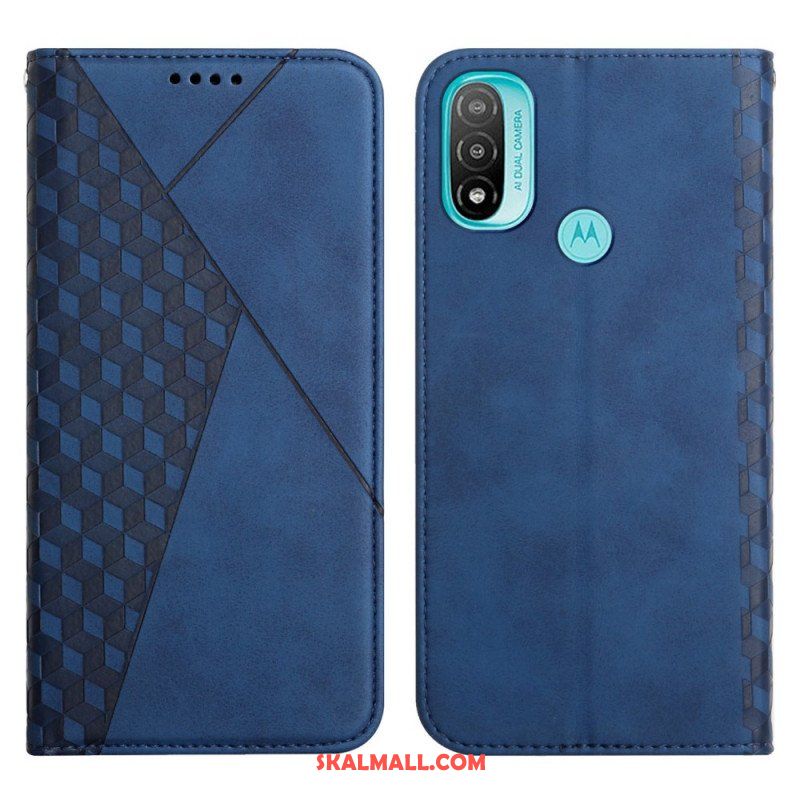 Folio-fodral Moto E40 / E30 / E20 Läderfodral Geo Lädereffekt