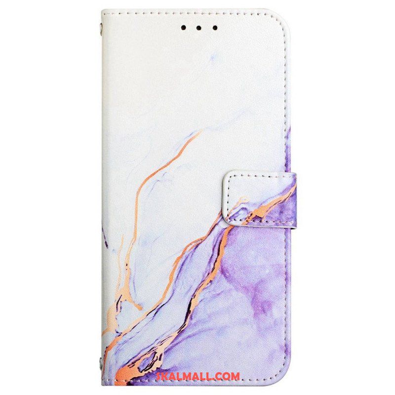 Folio-fodral Oppo Reno 7 Med Kedjar Strip Marmor