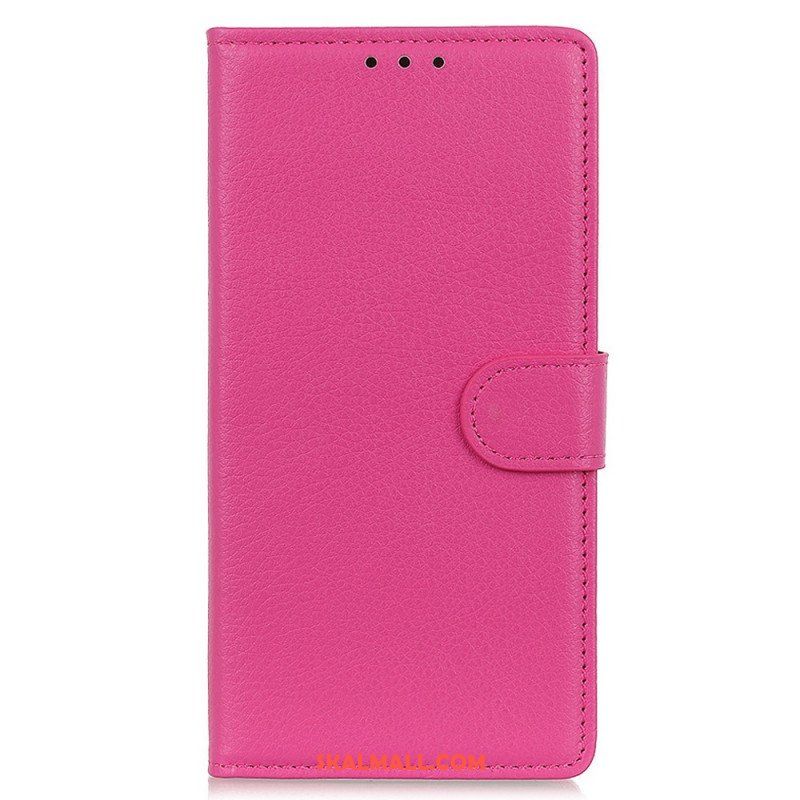 Folio-fodral Oppo Reno 7 Traditionell Litchi-läderstil