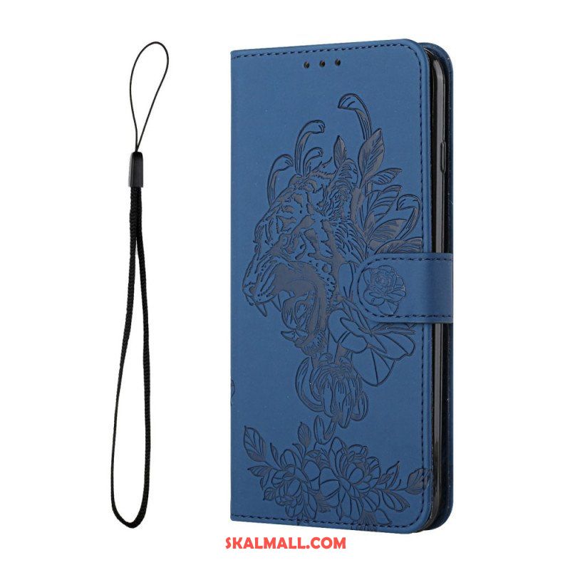 Folio-fodral Samsung Galaxy A13 5G / A04s Med Kedjar Barock Strappy Tiger