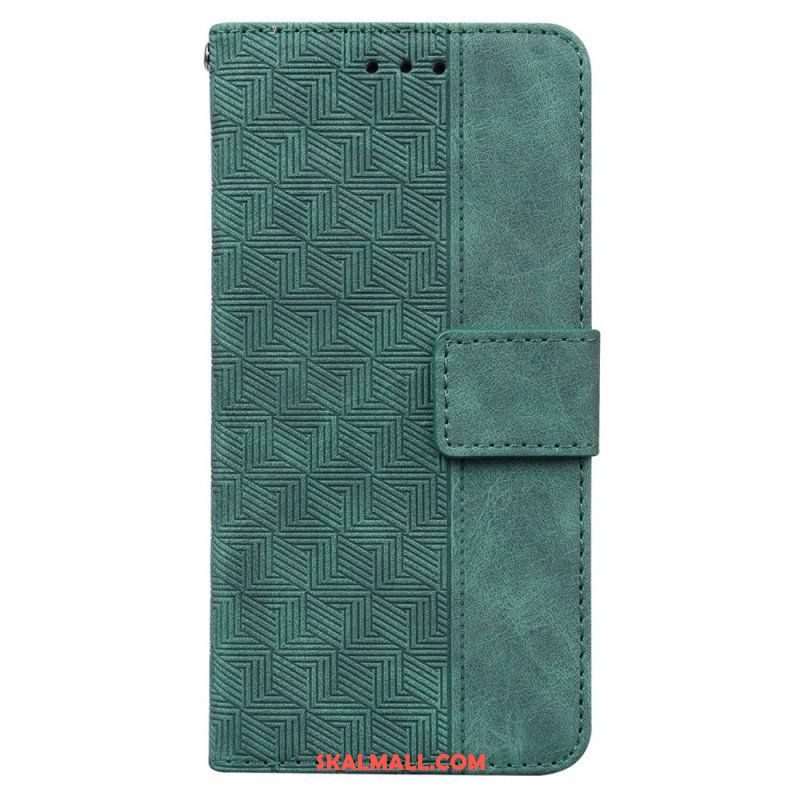 Folio-fodral Samsung Galaxy M13 Med Kedjar Strappy Mönster