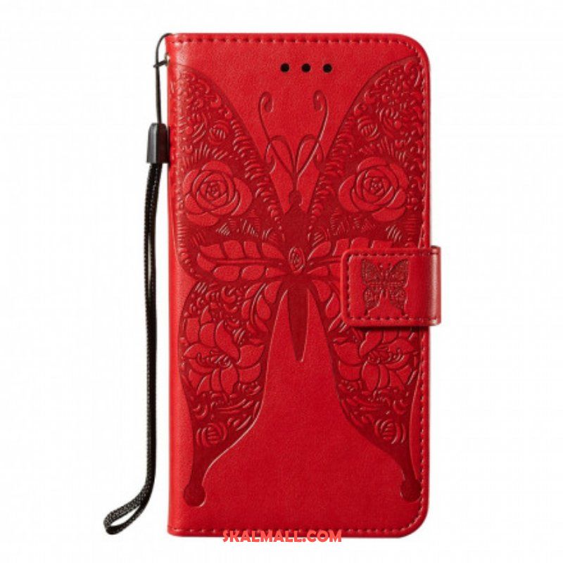 Folio-fodral Samsung Galaxy S21 Ultra 5G Fjärilar Blommönster