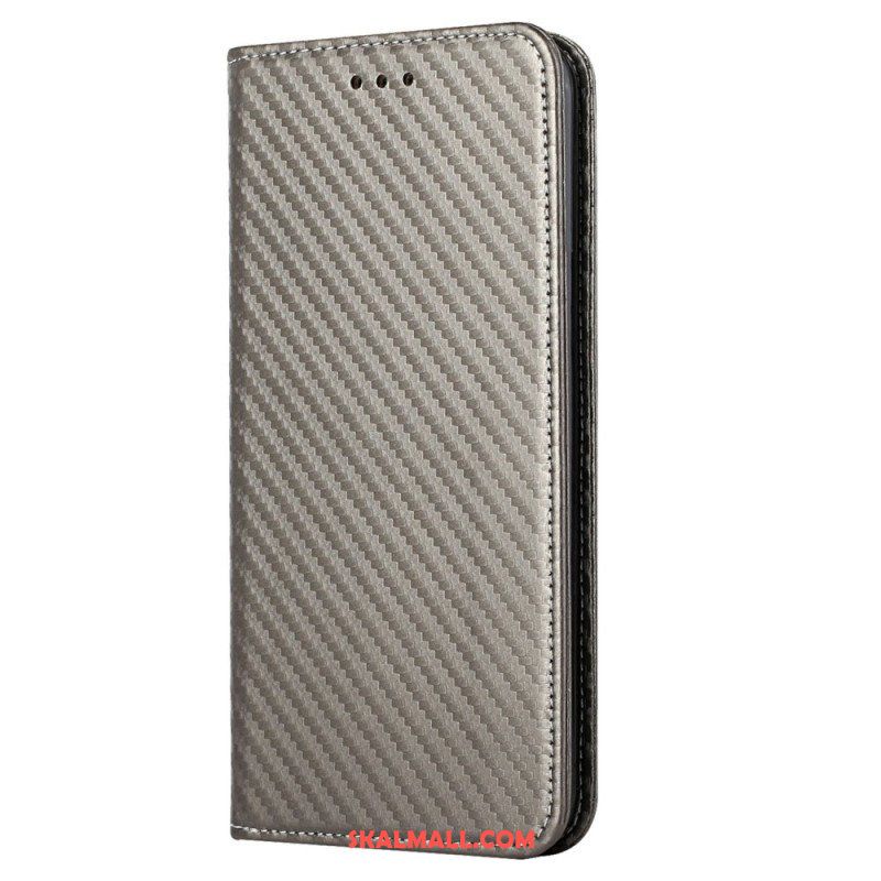 Folio-fodral Samsung Galaxy S23 5G Med Kedjar Läderfodral Strappy Carbon Fiber Style