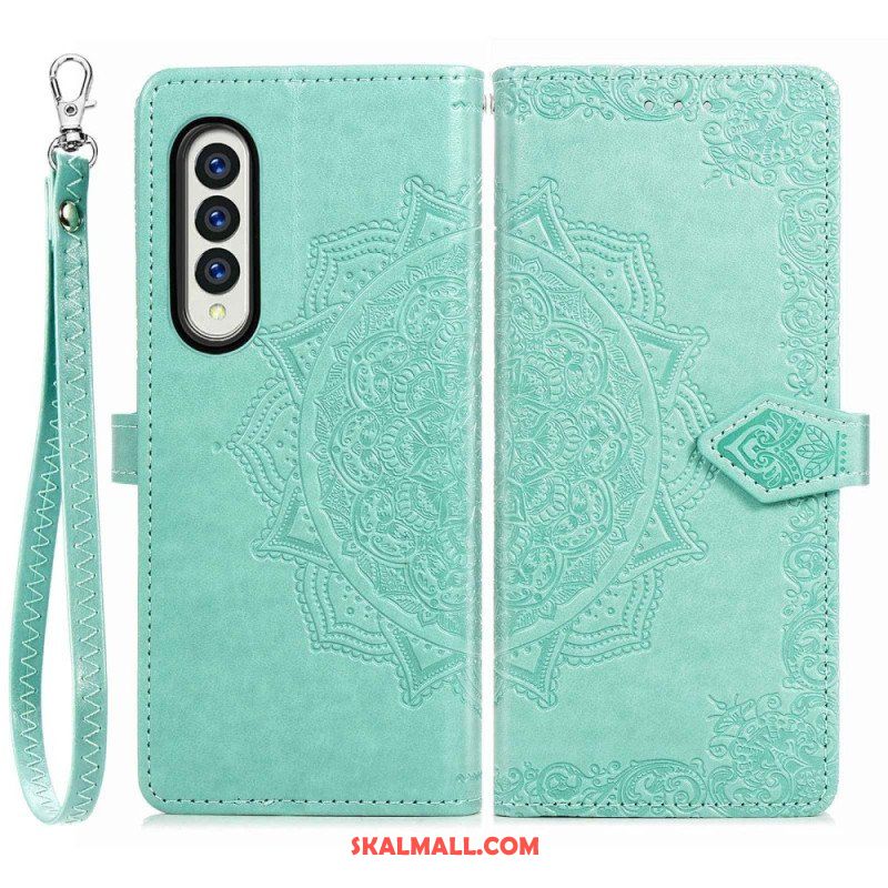 Folio-fodral Samsung Galaxy Z Fold 4 Med Kedjar Medeltida Strappy Mandala