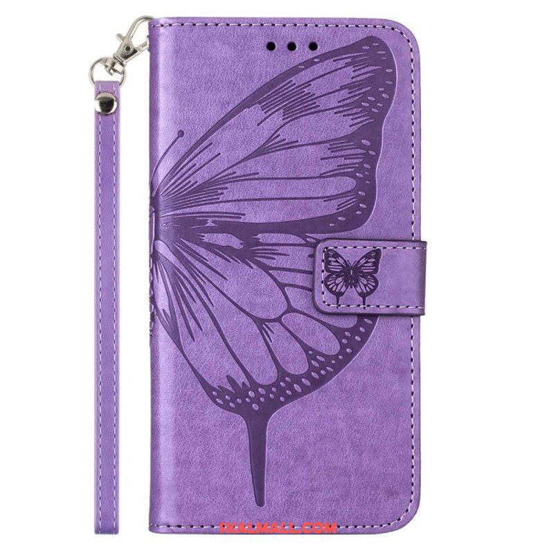 Folio-fodral Xiaomi 13 Lite Butterfly Design Med Lanyard