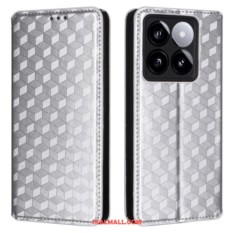 Folio-fodral Xiaomi 14t Pro 3d-kuber