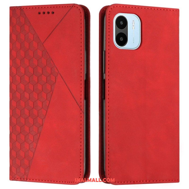 Folio-fodral Xiaomi Redmi A1 Läderfodral Cubic Style Skin-touch