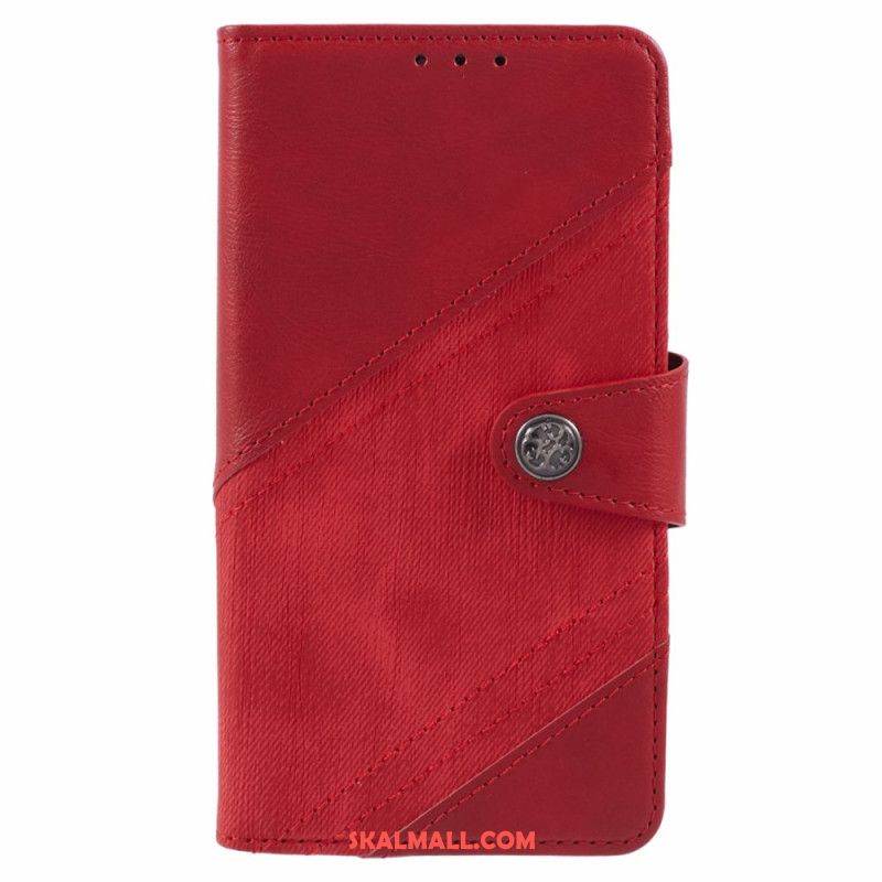 Läderfodral Samsung Galaxy S24 5g Telefonfodral Tvåfärgad Jeansstil