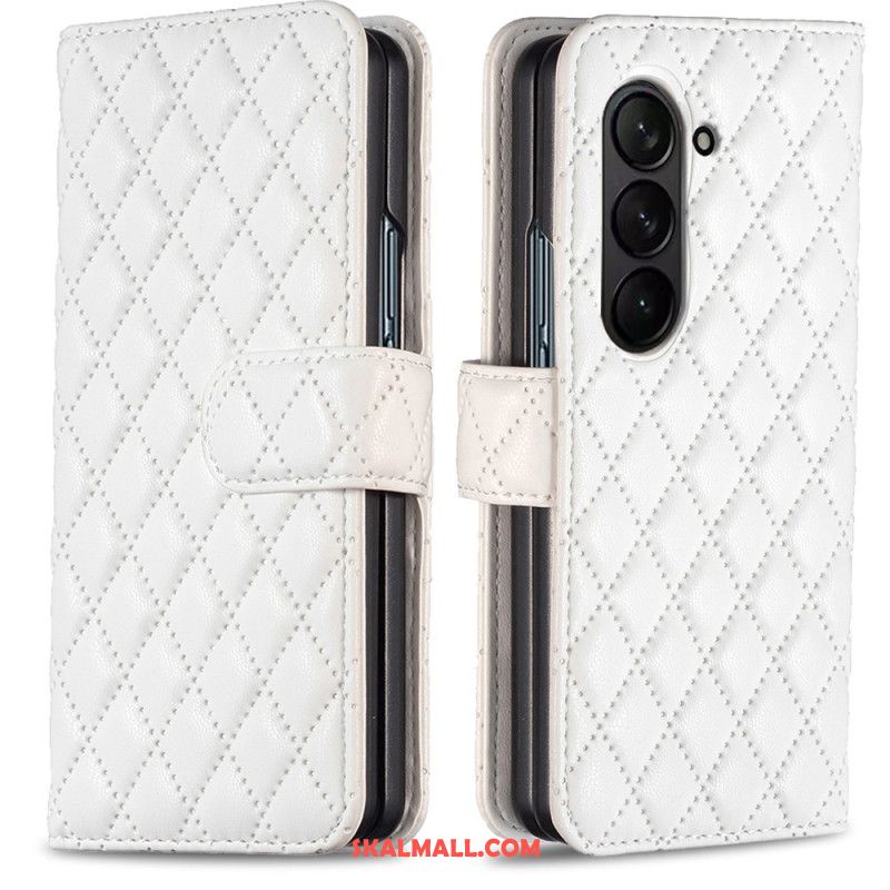 Läderfodral Samsung Galaxy Z Fold 5 Telefonfodral Klassisk Quiltad