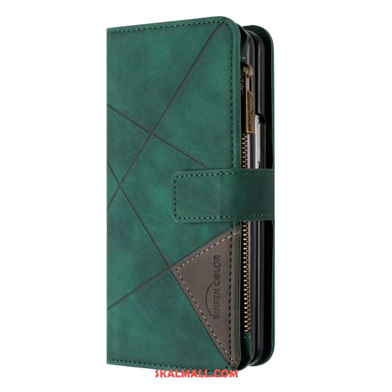 Läderfodral Samsung Galaxy Z Fold 6 Telefonfodral Binfen Color Geometry Wallet