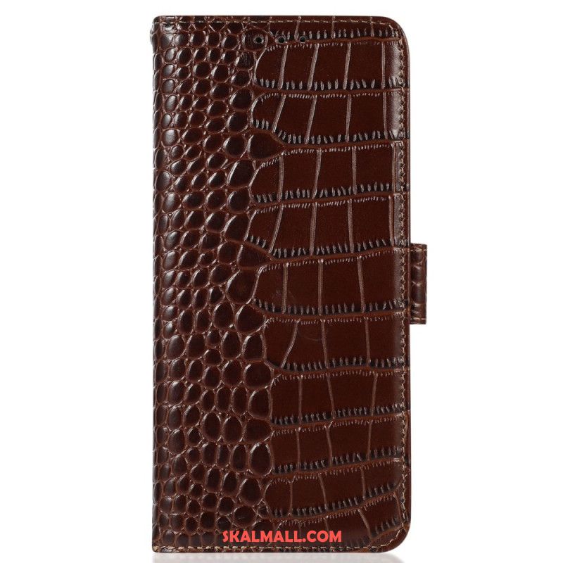 Läderfodral Xiaomi Redmi Note 13 Pro 4g Telefonfodral Crocodile Design Rfid Blocking Technology