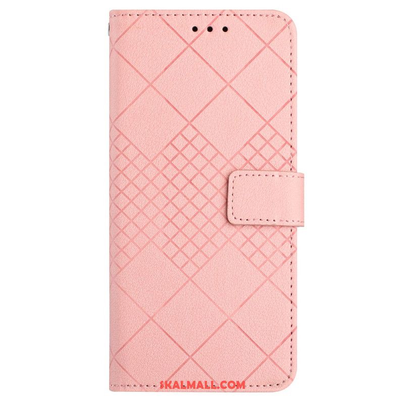 Läderskal Fodral Oneplus 12r Strappy Diamonds