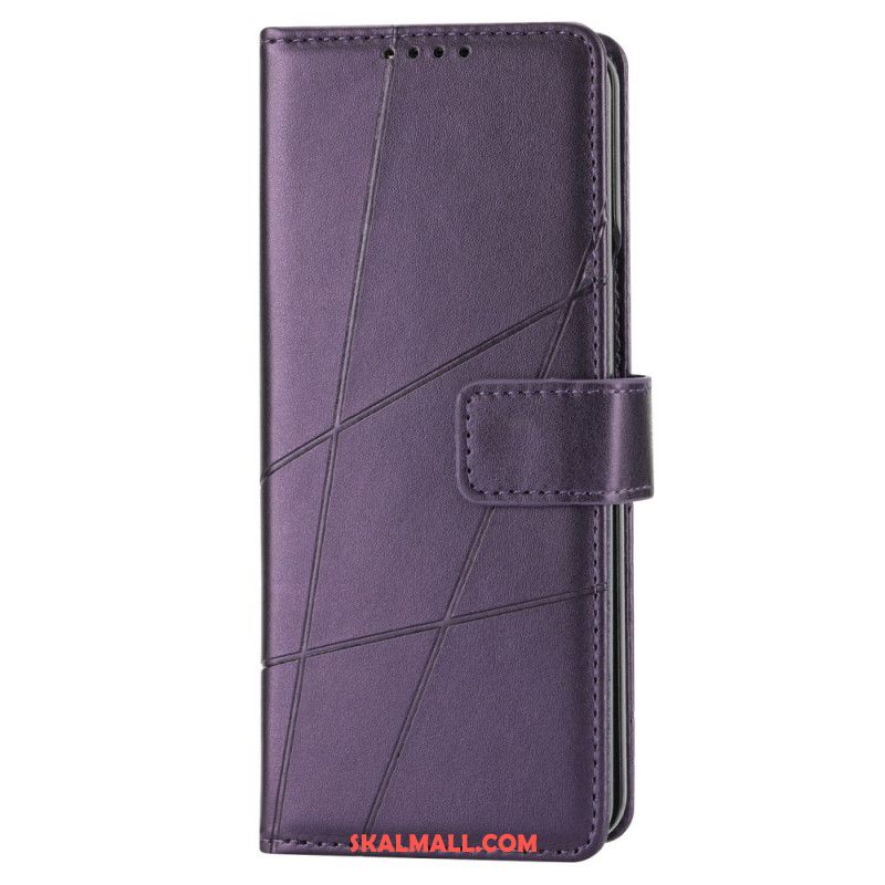 Läderskal Fodral Samsung Galaxy Z Fold 6 Strap Lines