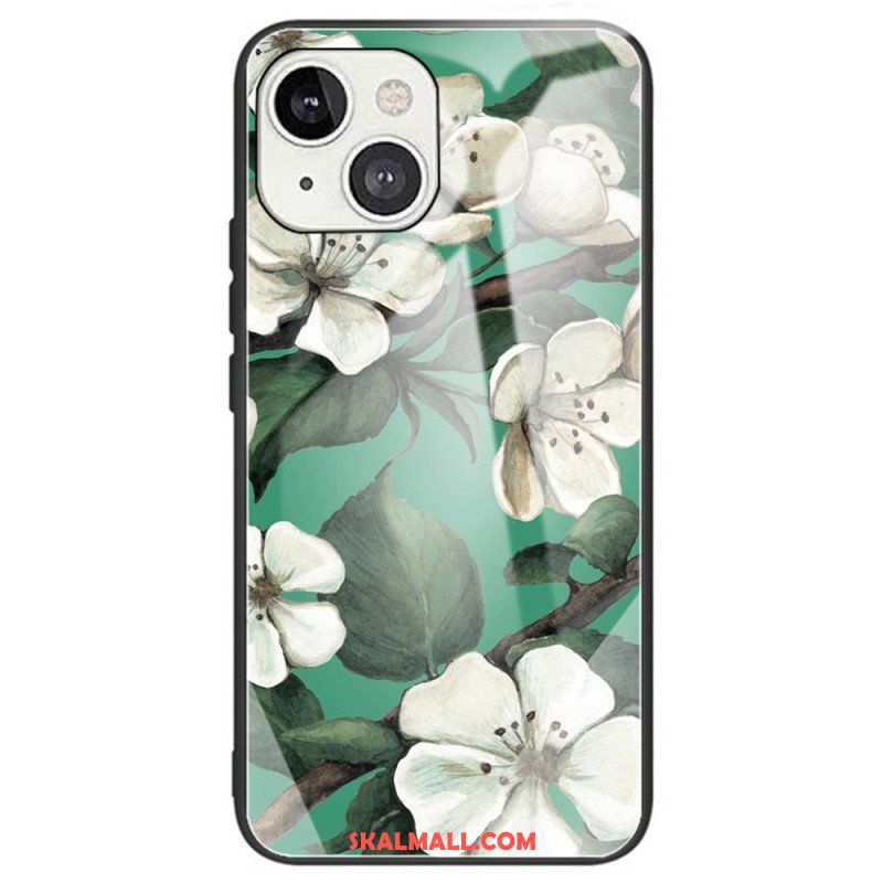 Mobilskal iPhone 14 Härdat Glas Blommor