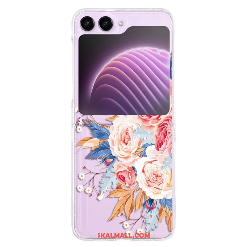 Skal För Samsung Galaxy Z Flip 5 Genomskinliga Vackra Blommor