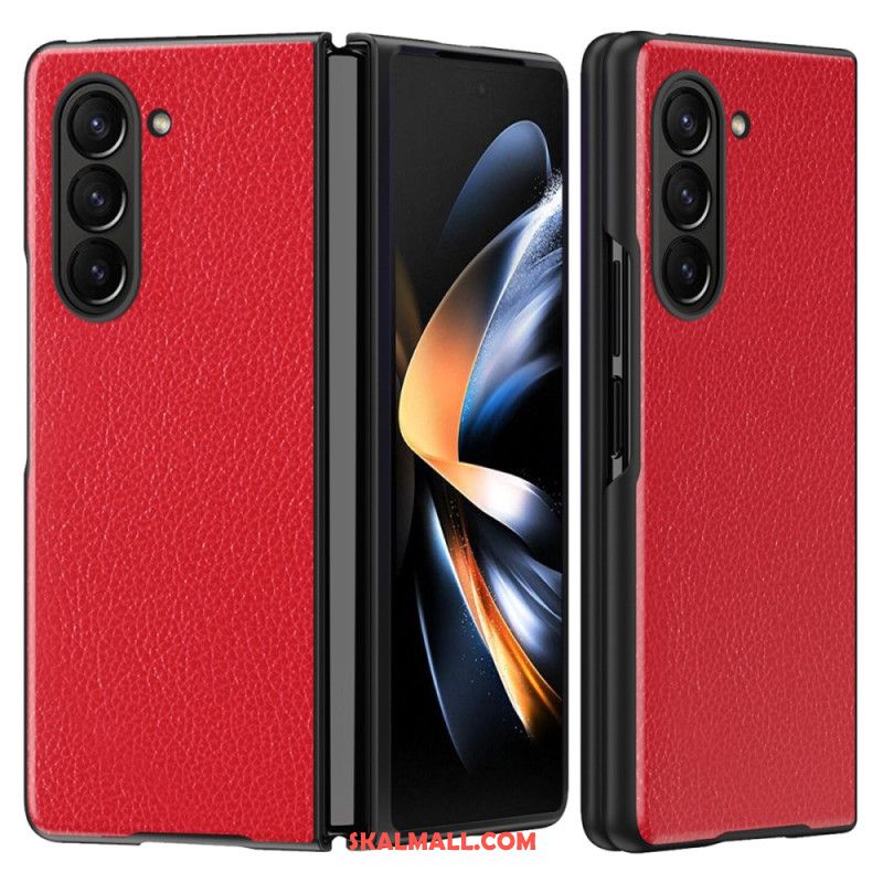 Skal För Samsung Galaxy Z Fold 6 Litchi Konstläder