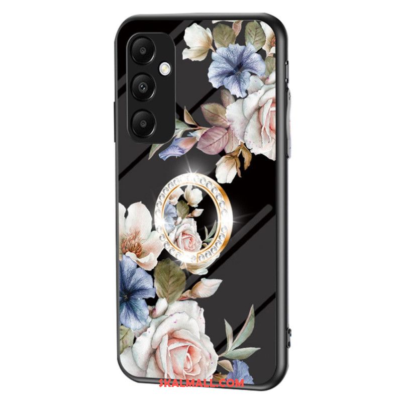 Skal Samsung Galaxy A55 5g Härdat Glas Med Blommönsterhållare