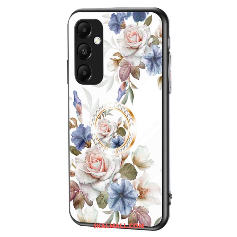 Skal Samsung Galaxy A55 5g Härdat Glas Med Blommönsterhållare