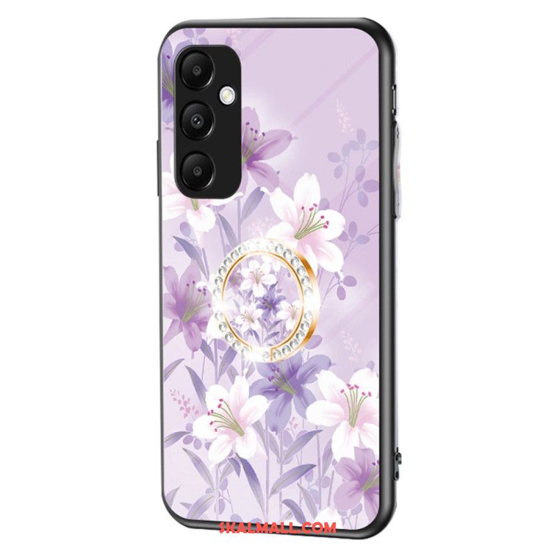 Skal Samsung Galaxy A55 5g Härdat Glas Med Blommönsterhållare