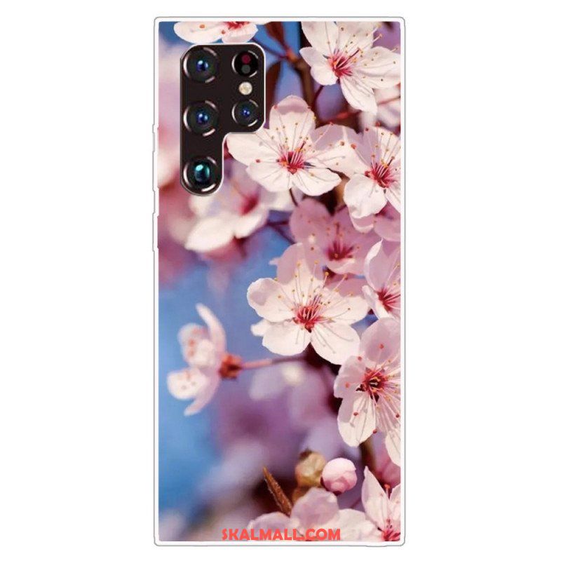 Skal Samsung Galaxy S22 Ultra 5G Realistiska Blommor