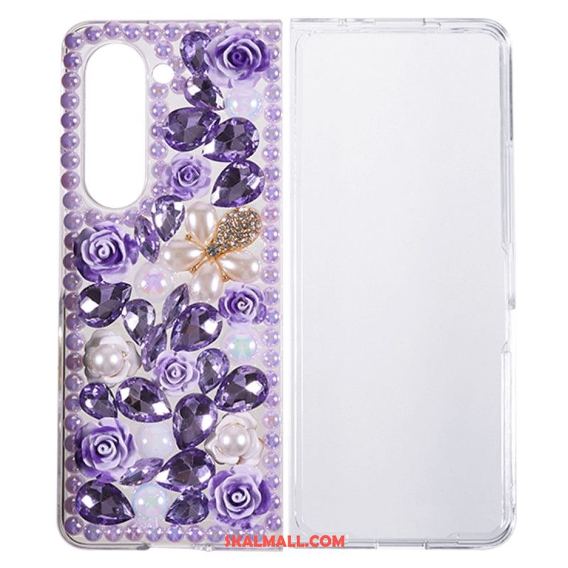 Skal Samsung Galaxy Z Fold 5 Telefonfodral Blomsterberlocker