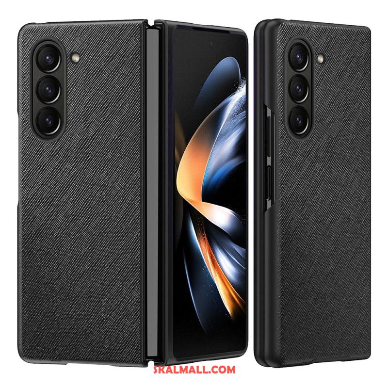 Skal Samsung Galaxy Z Fold 5 Telefonfodral Läderstil Med Vävd Effekt