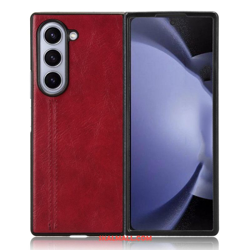 Skal Samsung Galaxy Z Fold 6 Telefonfodral Skinnsimitation