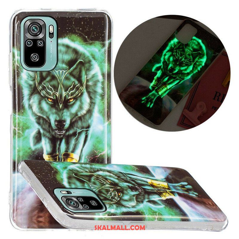 Skal Xiaomi Redmi Note 10 / 10S Fluorescerande Wolf Series