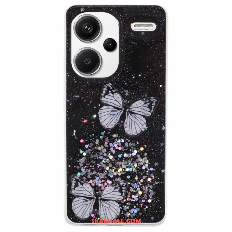 Skal Xiaomi Redmi Note 13 Pro Plus 5g Telefonfodral Glitterfjärilar