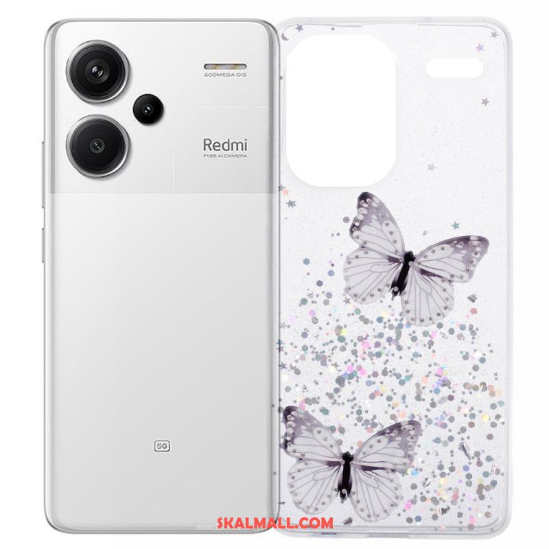 Skal Xiaomi Redmi Note 13 Pro Plus 5g Telefonfodral Glitterfjärilar