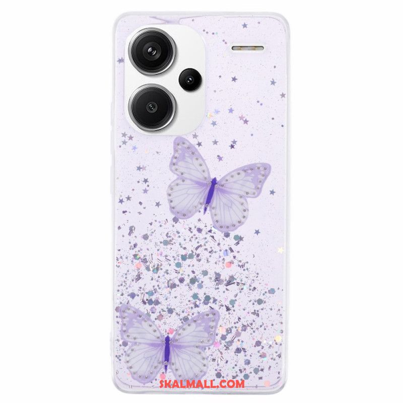 Skal Xiaomi Redmi Note 13 Pro Plus 5g Telefonfodral Glitterfjärilar