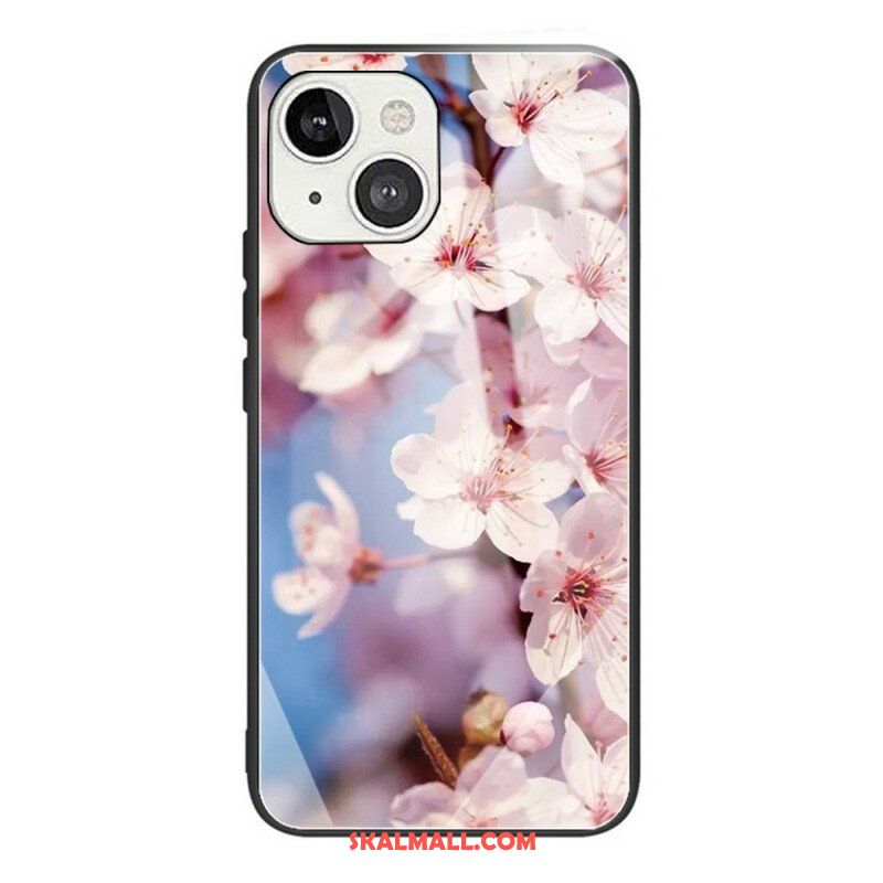 Skal iPhone 13 Mini Realistiska Blommor I Härdat Glas