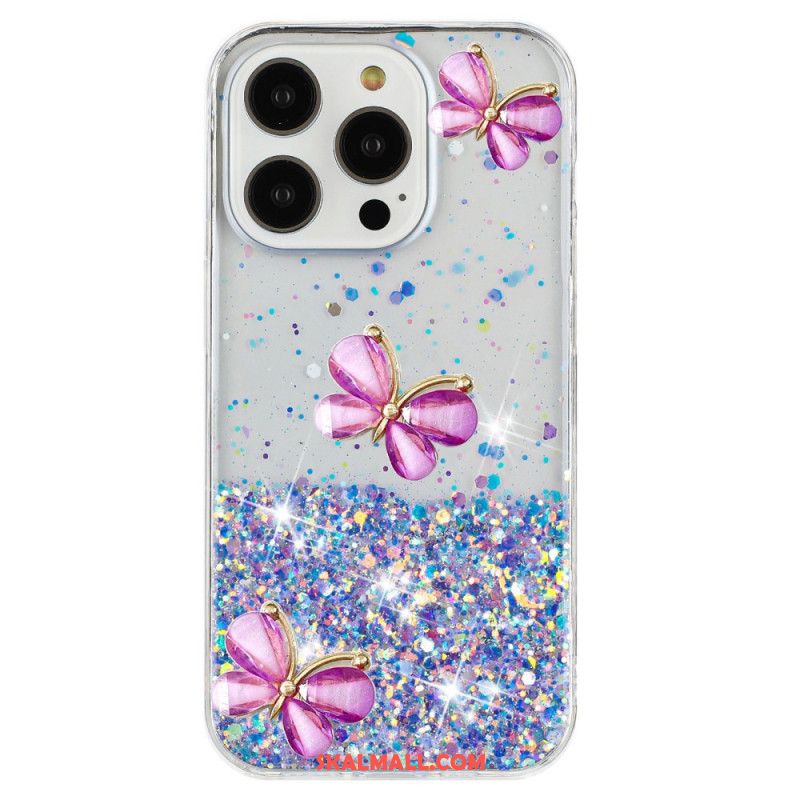 Skal iPhone 16 Pro Max 3d Butterflies Ljuseffekt