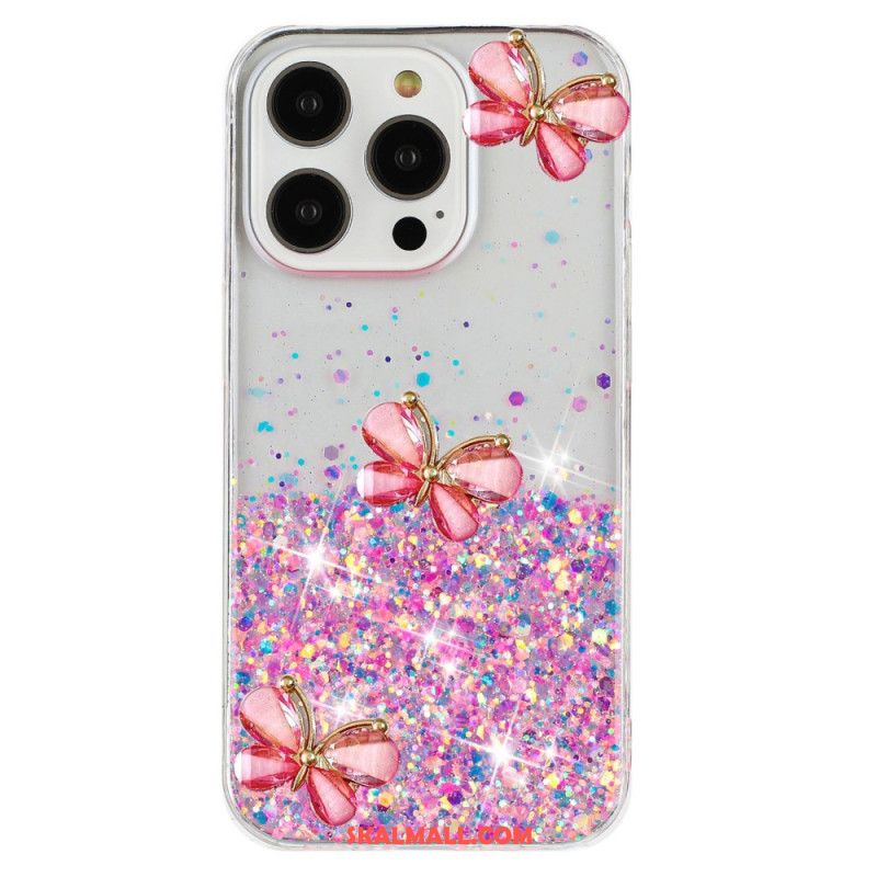 Skal iPhone 16 Pro Max 3d Butterflies Ljuseffekt