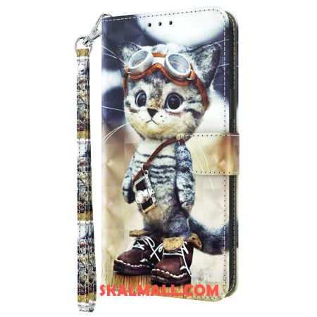 Fodral För Samsung Galaxy S24 Plus 5g Aviator Cat Med Rem