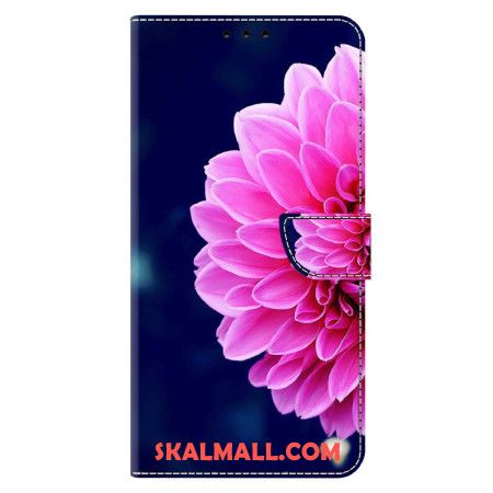 Fodral För Xiaomi 14 Pro Rosa Blomma På Blå Bakgrund