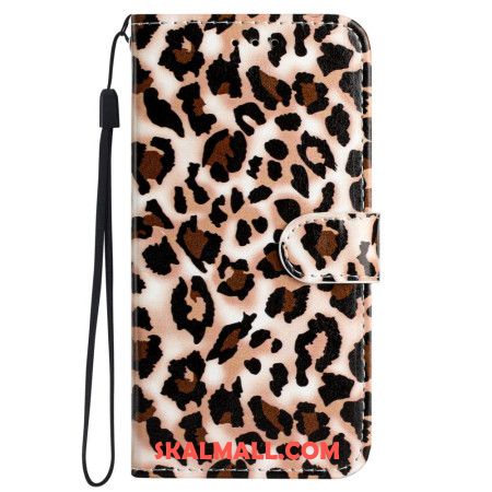 Fodral För iPhone 16 Pro Max Leopardmönster Med Rem